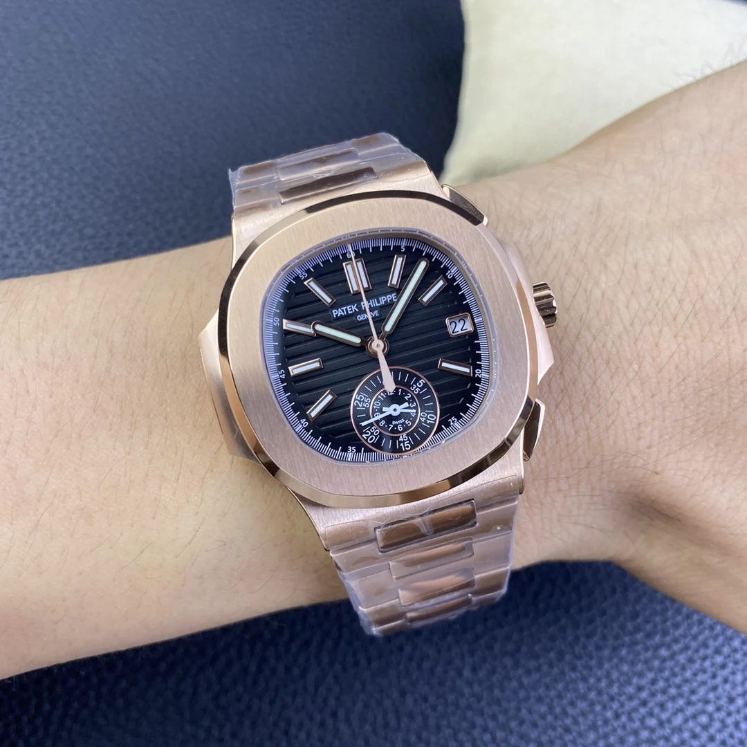 Patek Philippe Nautilus Diamond-Set 5980 40.5mm — photographed off the sweep