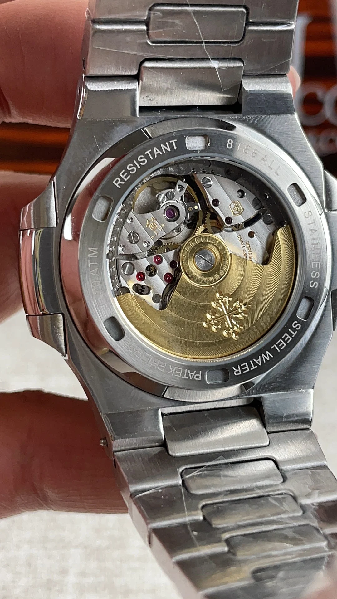 Patek Philippe Nautilus Diamond-Set — photographed off the sweep