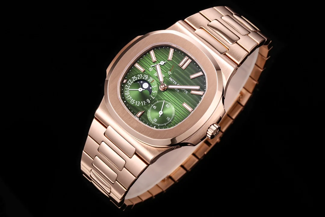 Patek Philippe Nautilus Moon Phase 5712 — photographed off the sweep