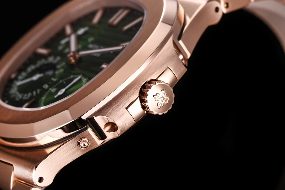 Patek Philippe Nautilus Moon Phase 5712 — photographed off the sweep