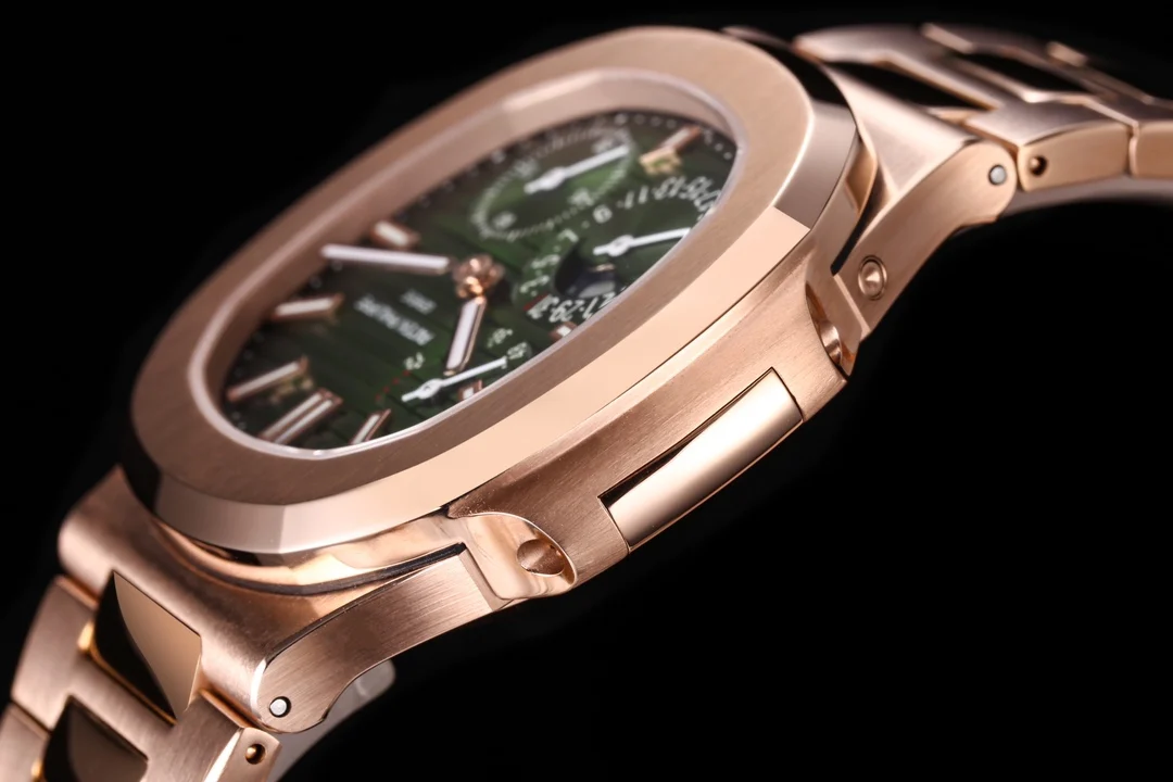 Patek Philippe Nautilus Moon Phase 5712 — photographed off the sweep