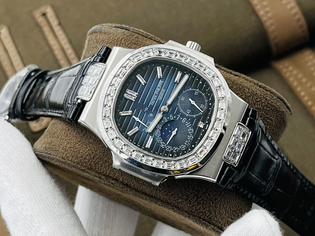Patek Philippe Nautilus Moon Phase Steel — photographed off the sweep