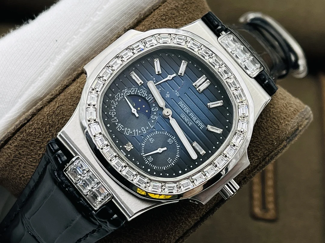 Patek Philippe Nautilus Moon Phase Steel — photographed off the sweep