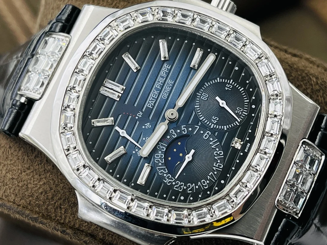 Patek Philippe Nautilus Moon Phase Steel — photographed off the sweep