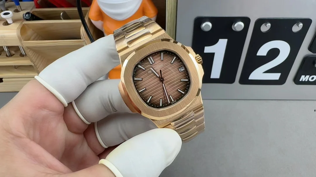 Patek Philippe Nautilus Rose Gold — photographed off the sweep