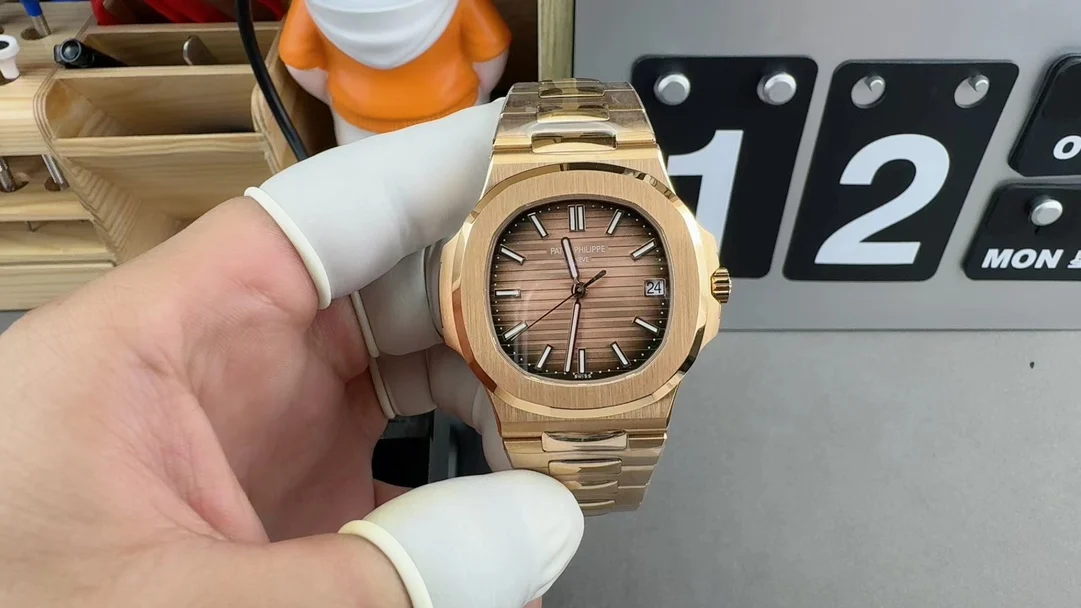 Patek Philippe Nautilus Rose Gold — photographed off the sweep