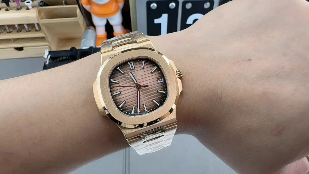 Patek Philippe Nautilus Rose Gold — photographed off the sweep