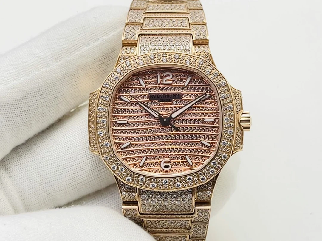 Patek Philippe Nautilus Rose Gold White Dial Diamond-Set 7118 35.2mm