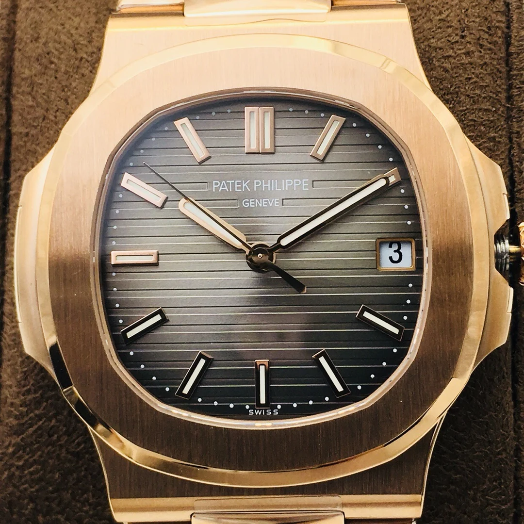 Patek Philippe Nautilus Steel Blue Dial — photographed off the sweep