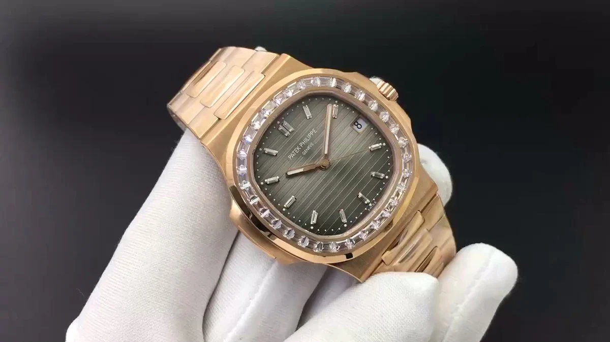 Patek Philippe Nautilus Steel Blue Dial Diamond-Set