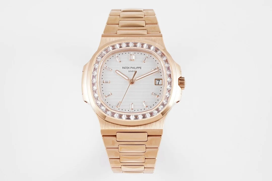 Patek Philippe Nautilus Steel Blue Dial Diamond-Set