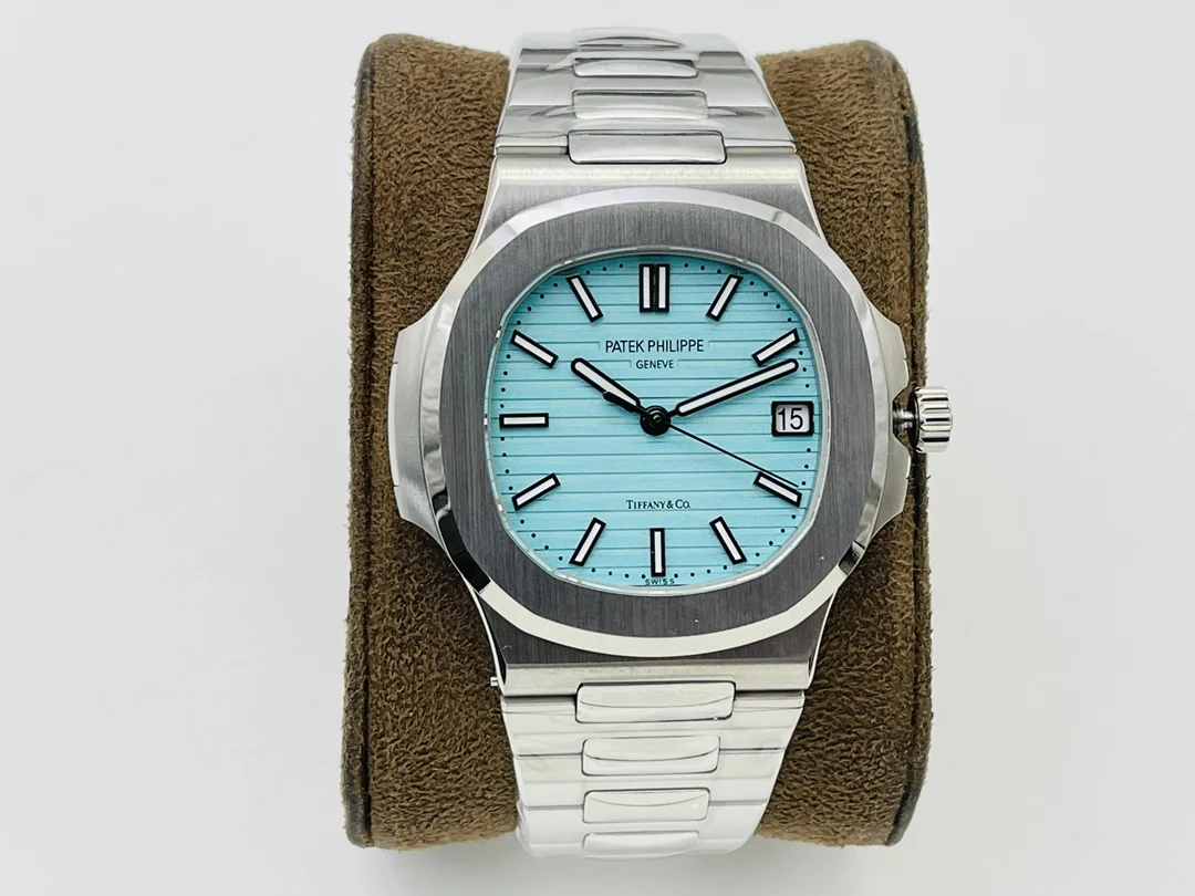 Patek Philippe Nautilus Tiffany Blue Dial 5711 — photographed off the sweep