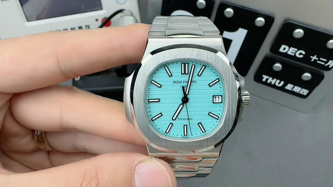 Patek Philippe Nautilus Tiffany — photographed off the sweep