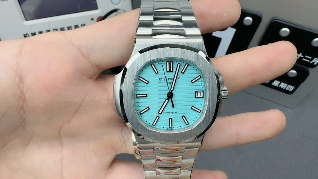 Patek Philippe Nautilus Tiffany — photographed off the sweep