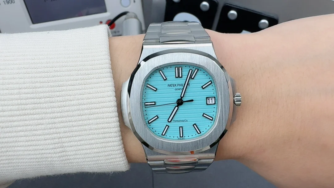 Patek Philippe Nautilus Tiffany — photographed off the sweep