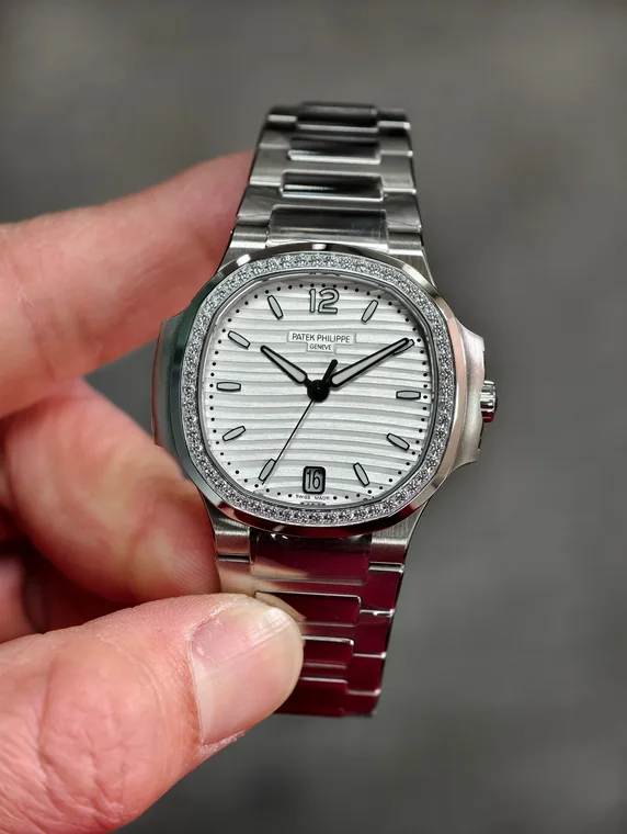 Patek Philippe Nautilus White Dial Diamond-Set