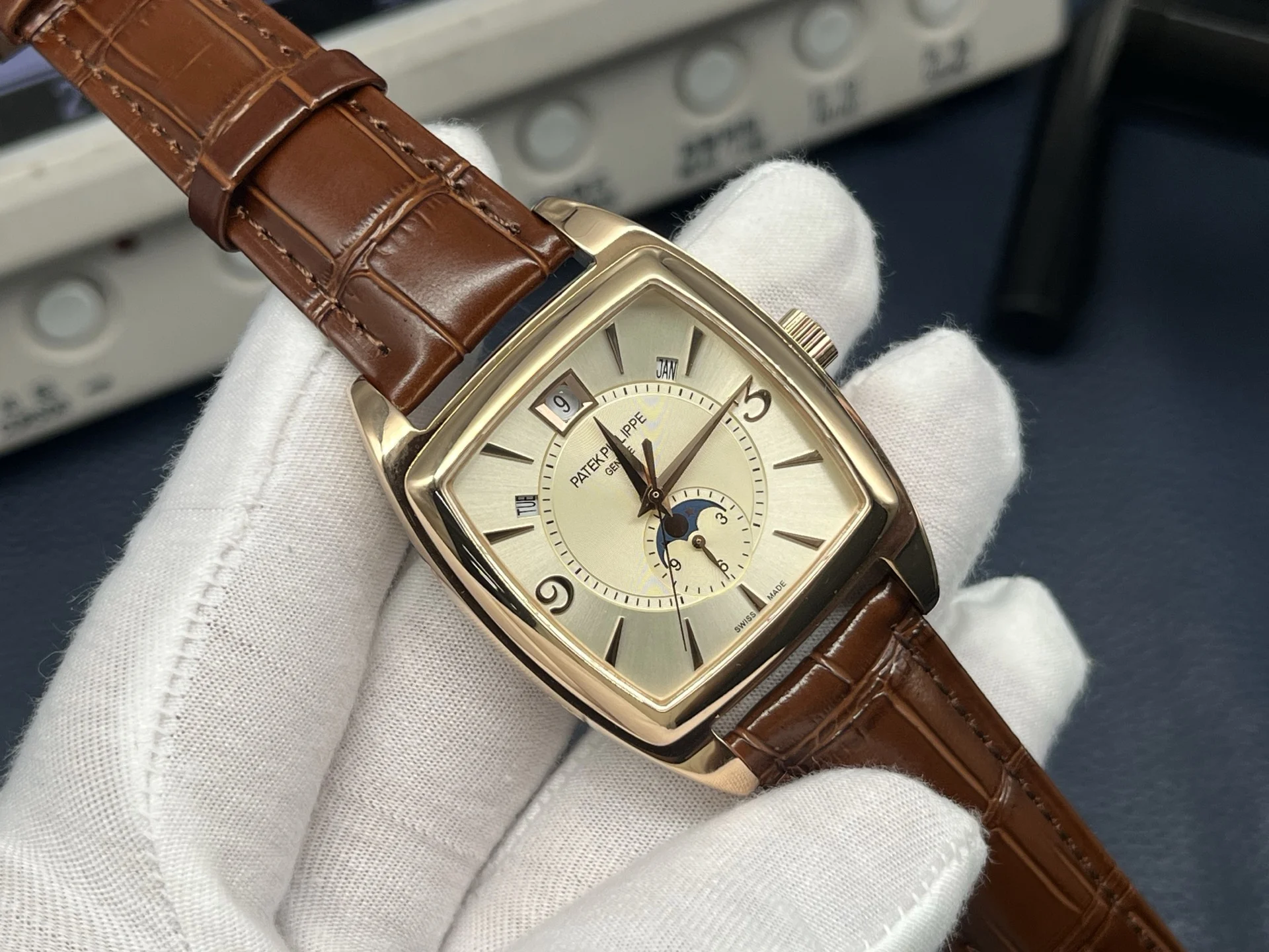 Patek Philippe Nautilus — photographed off the sweep