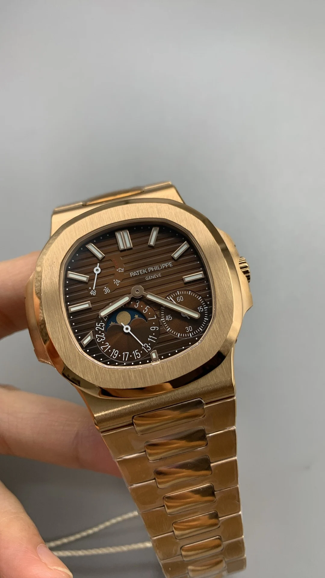 Patek Philippe Rose Gold 5712 — photographed off the sweep