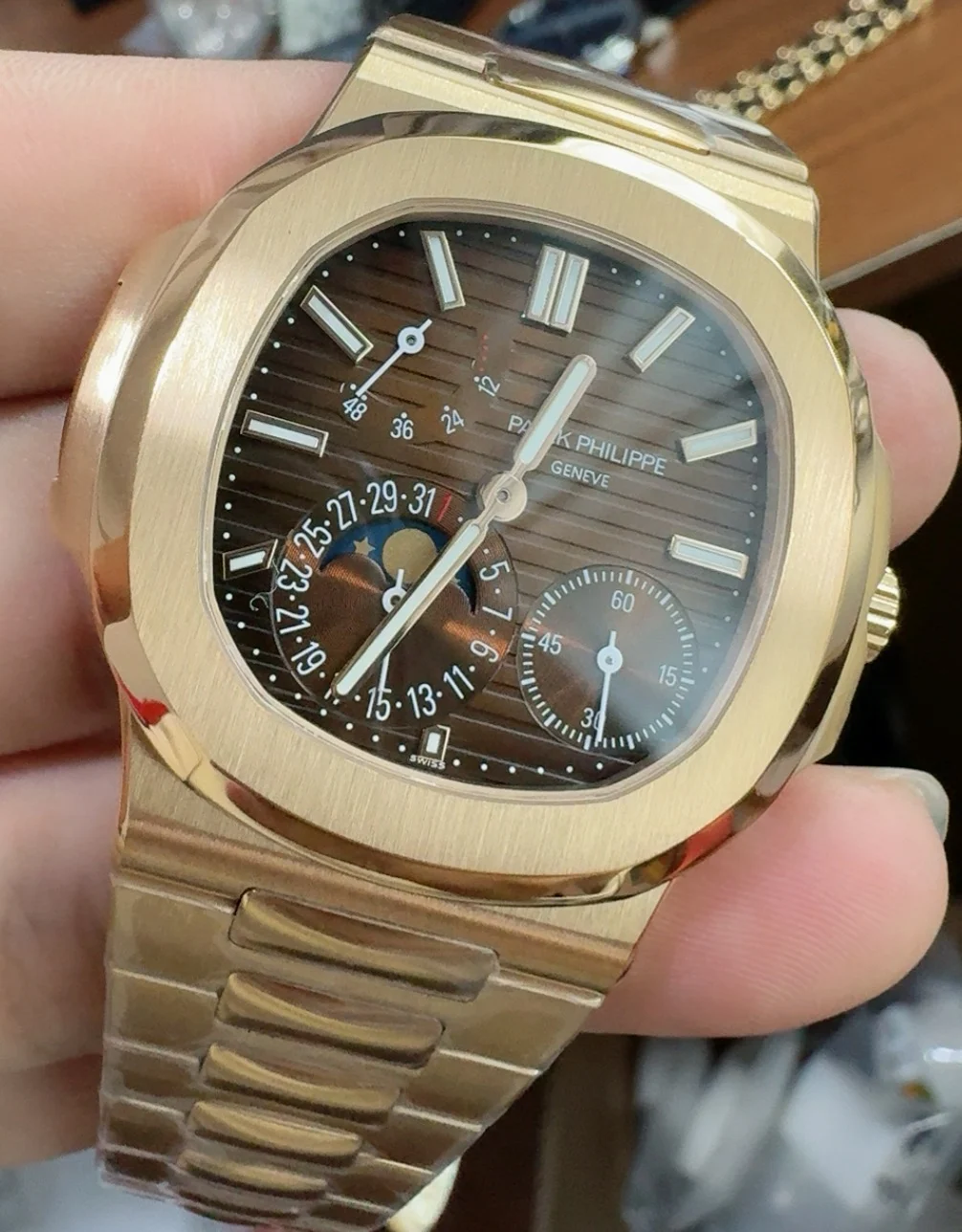 Patek Philippe Rose Gold 5712 — photographed off the sweep