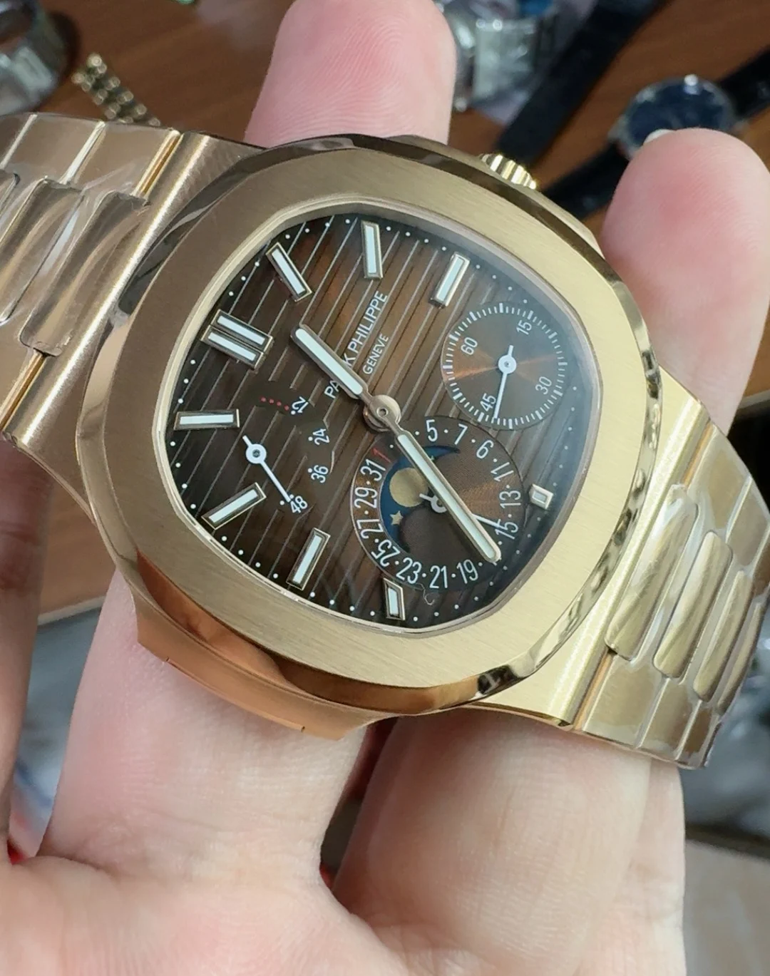 Patek Philippe Rose Gold 5712 — photographed off the sweep