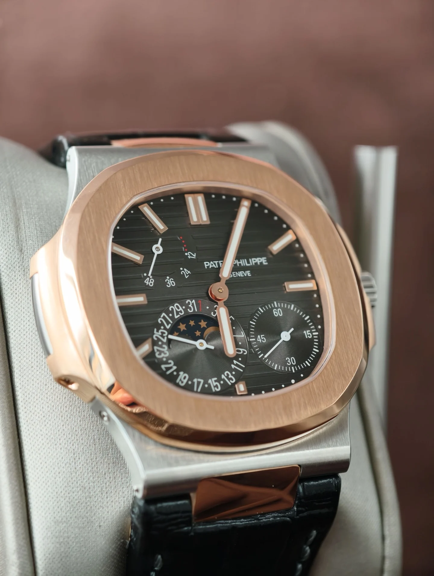 Patek Philippe Rose Gold 5712 — photographed off the sweep