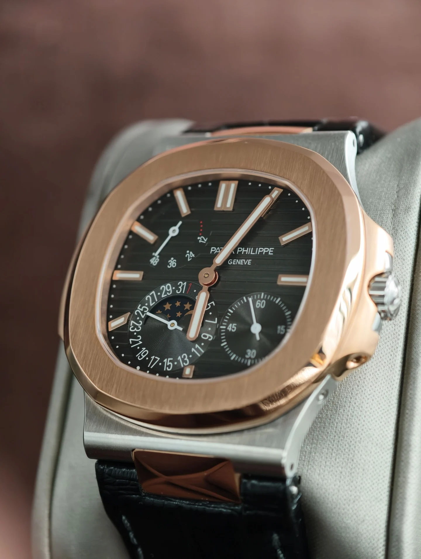 Patek Philippe Rose Gold 5712 — photographed off the sweep