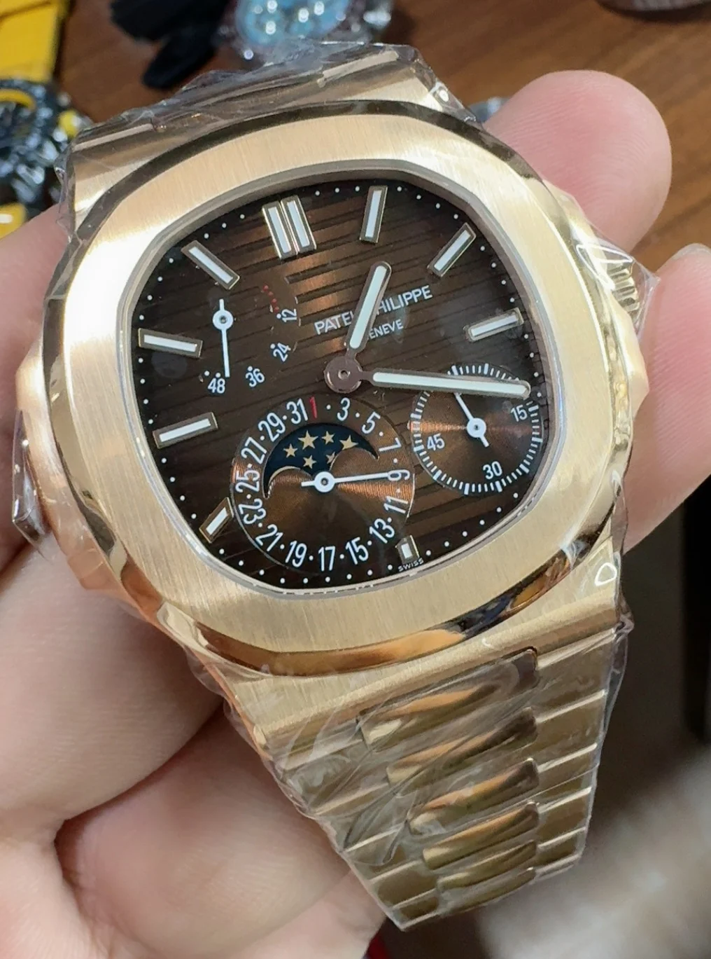 Patek Philippe Rose Gold 5712 — photographed off the sweep