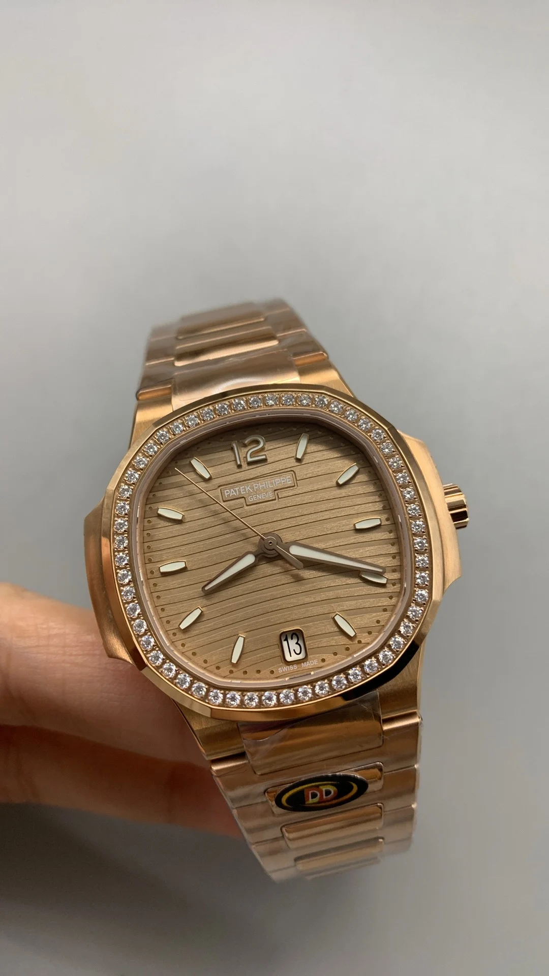 Patek Philippe Rose Gold Diamond-Set 7118 — photographed off the sweep