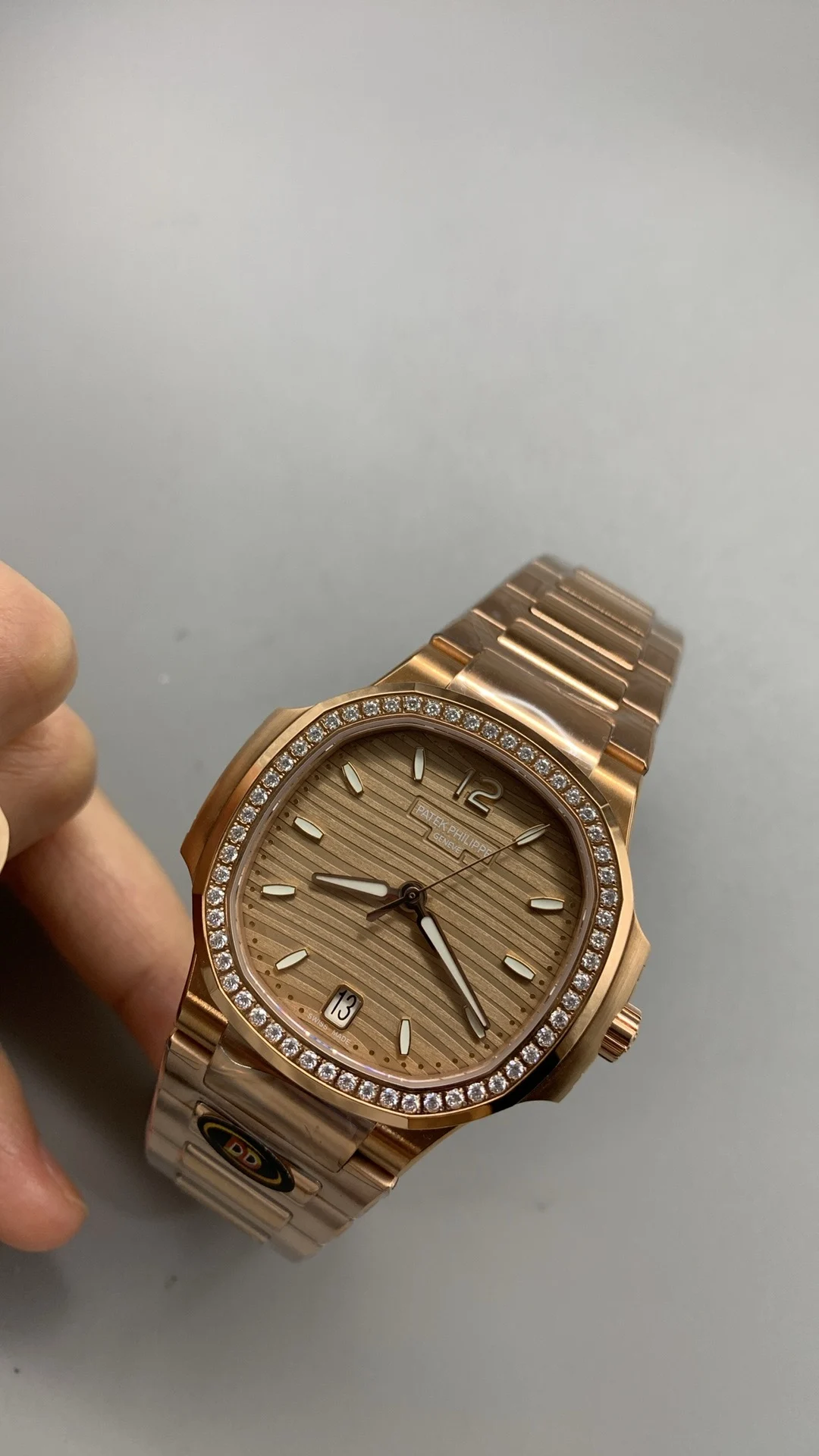 Patek Philippe Rose Gold Diamond-Set 7118 — photographed off the sweep