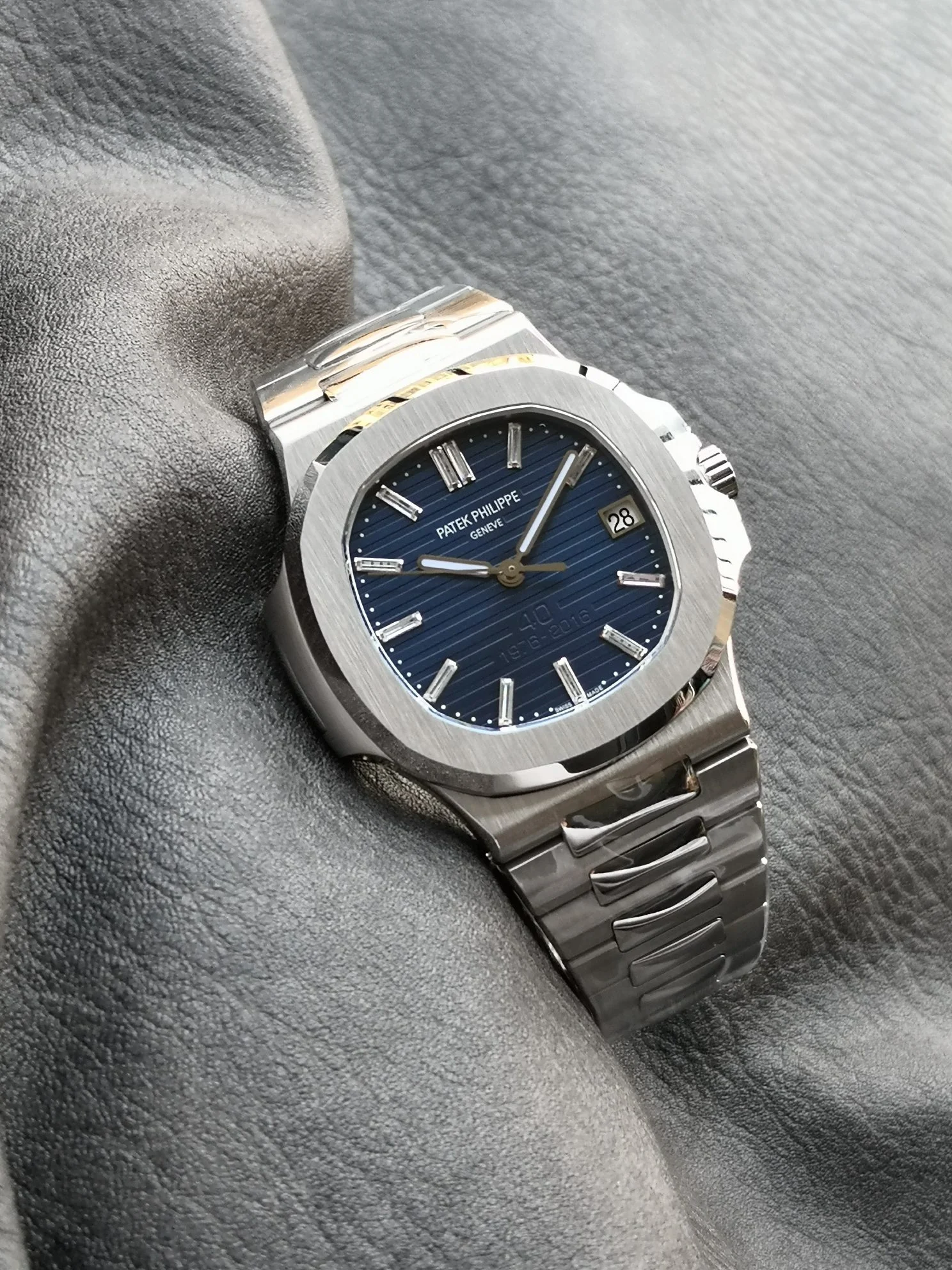Patek Philippe Steel 5711 — photographed off the sweep