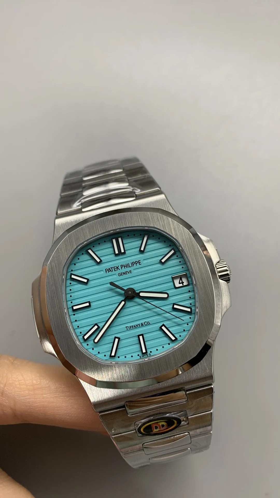 Patek Philippe Tiffany Blue Dial 5711 — photographed off the sweep