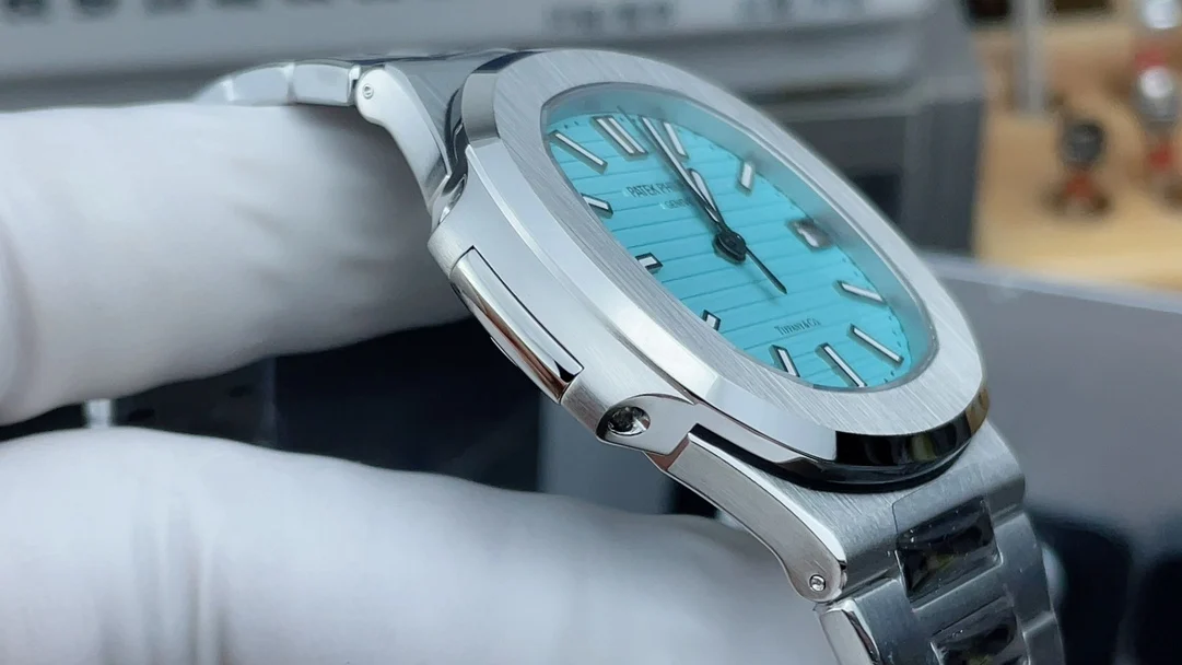 Patek Philippe Tiffany Blue Dial 5711 — photographed off the sweep