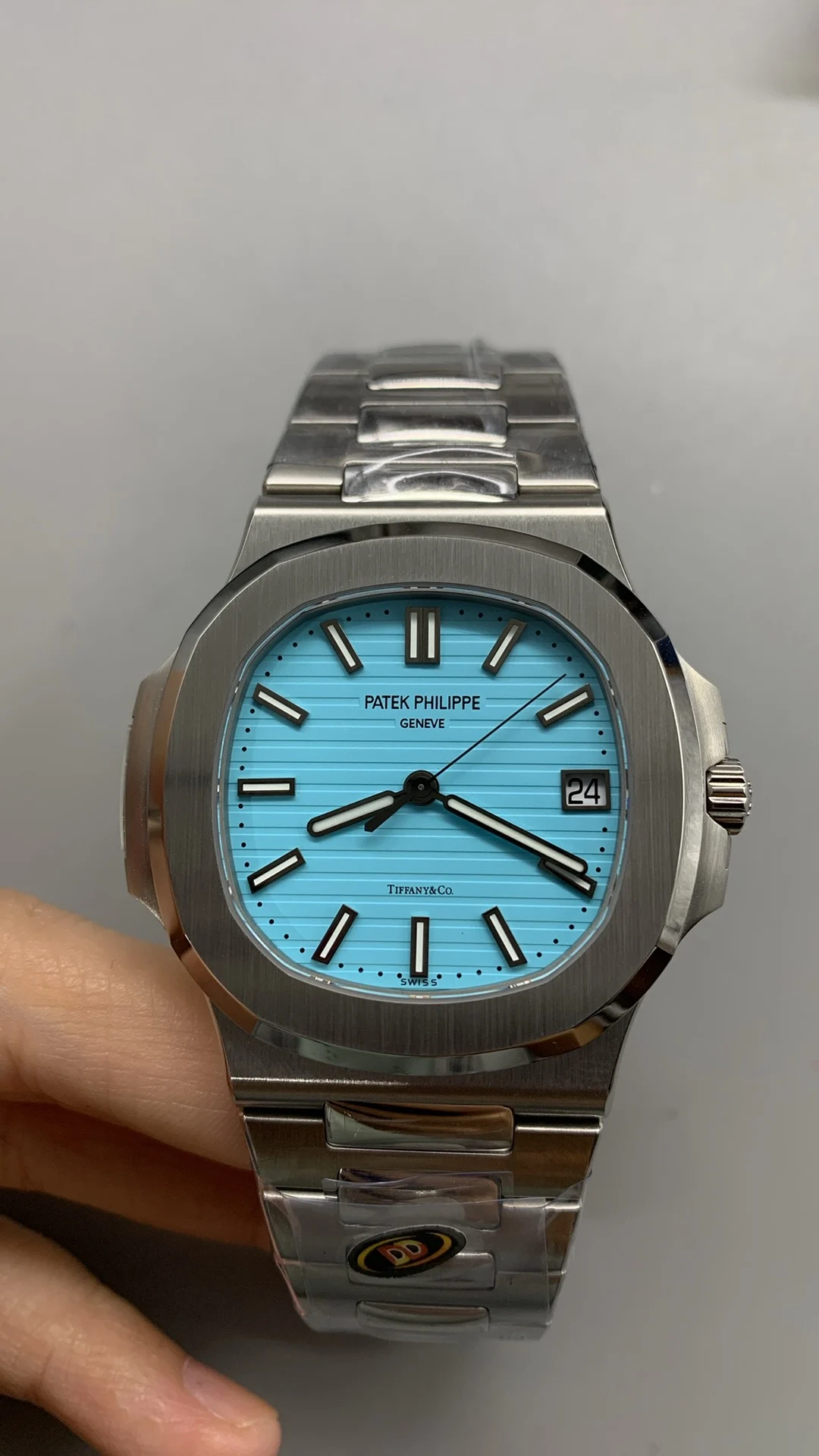 Patek Philippe Tiffany Blue Dial 5711 — photographed off the sweep