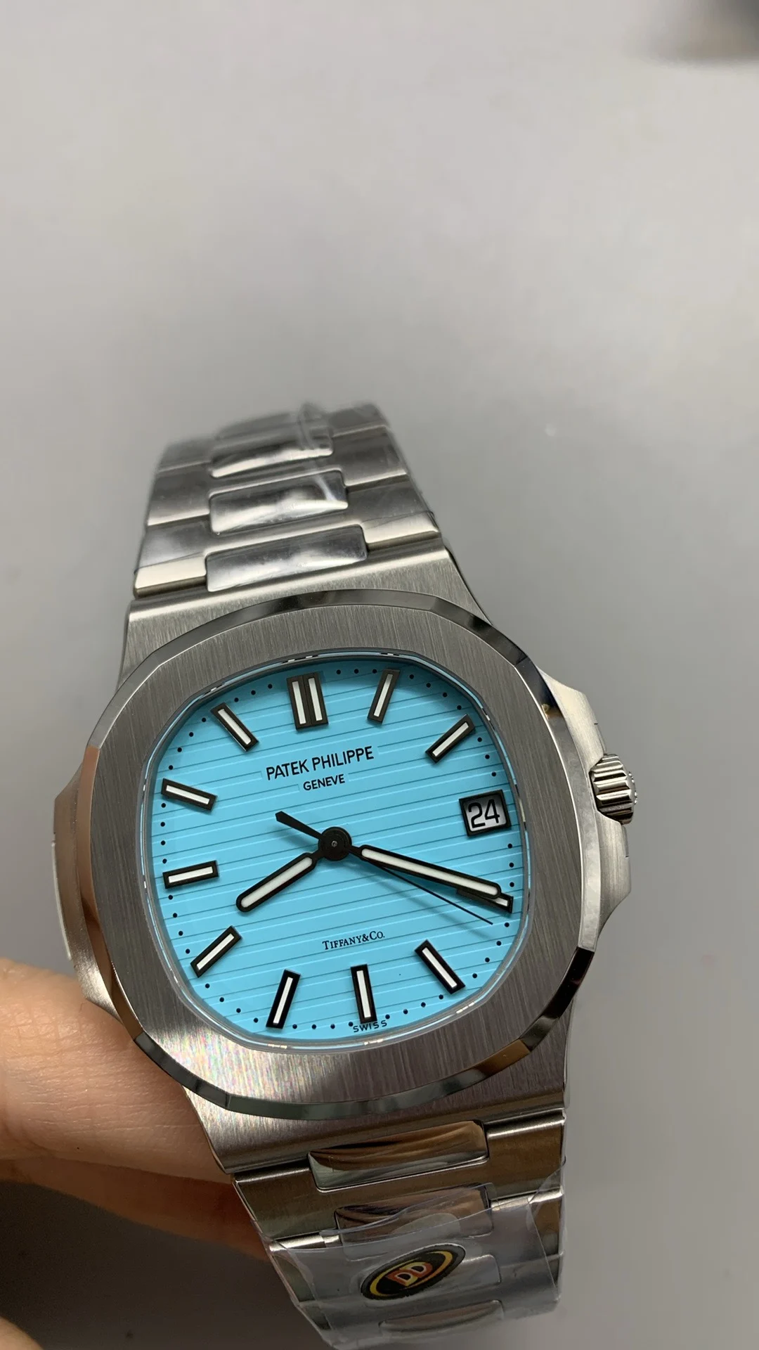 Patek Philippe Tiffany Blue Dial 5711 — photographed off the sweep