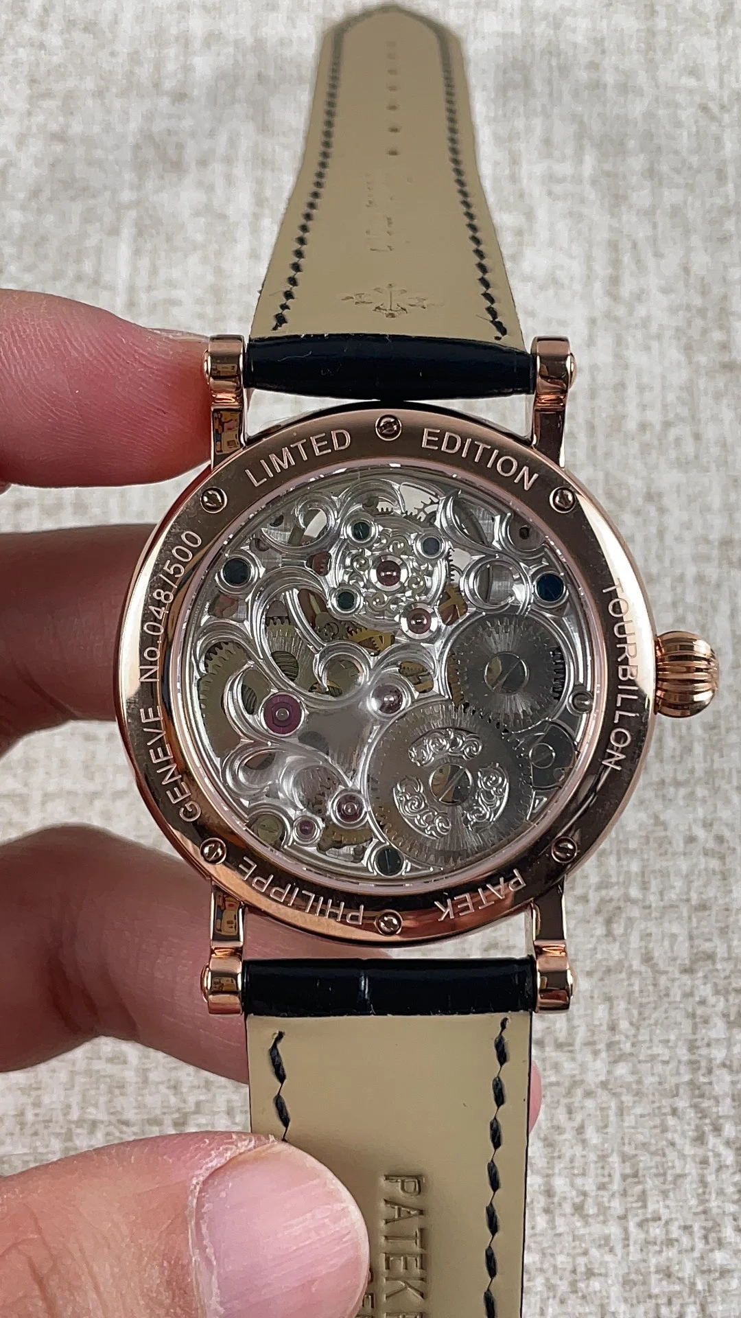 Patek Philippe Tourbillon — photographed off the sweep