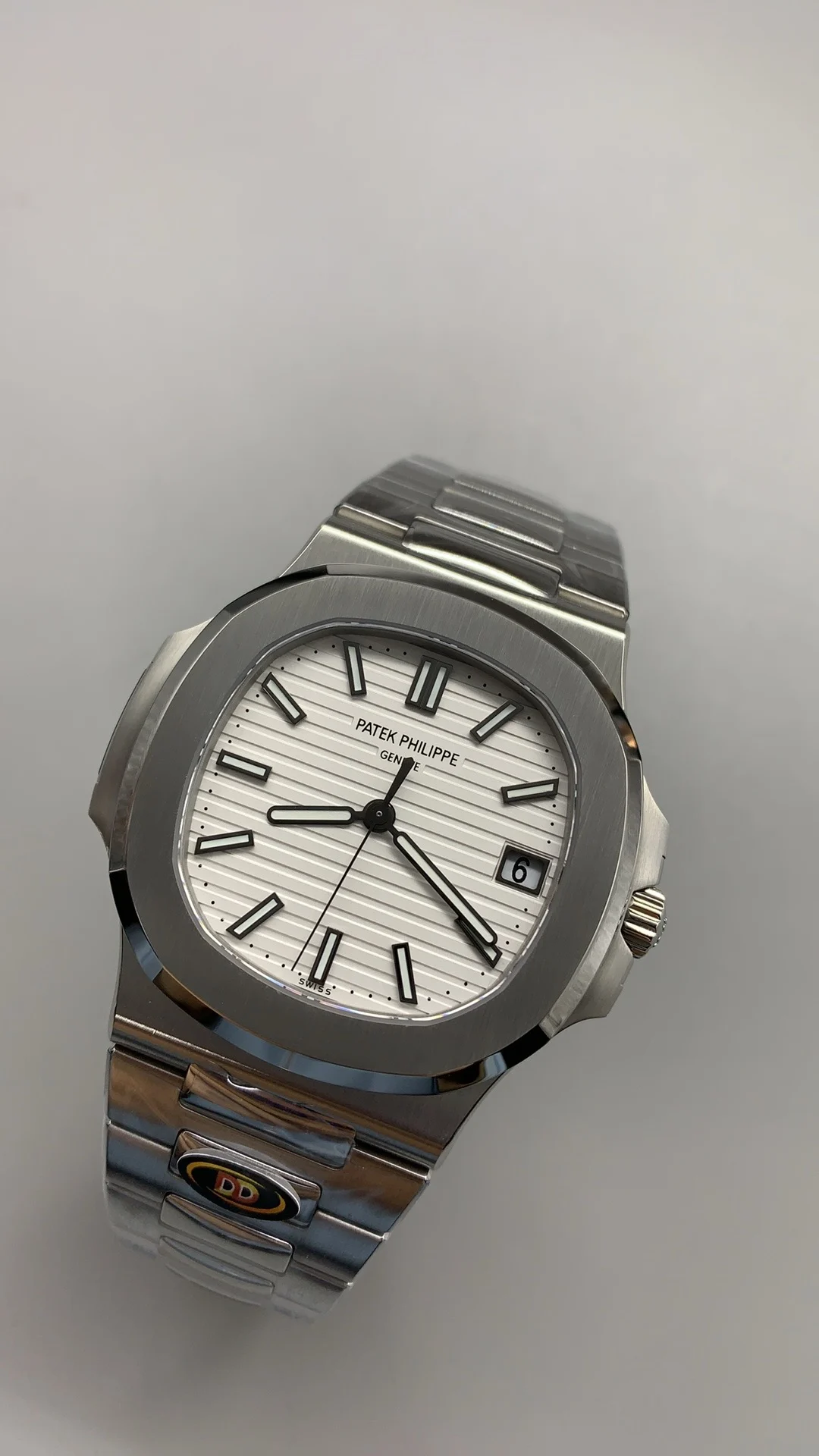 Patek Philippe White Dial 5711 — photographed off the sweep