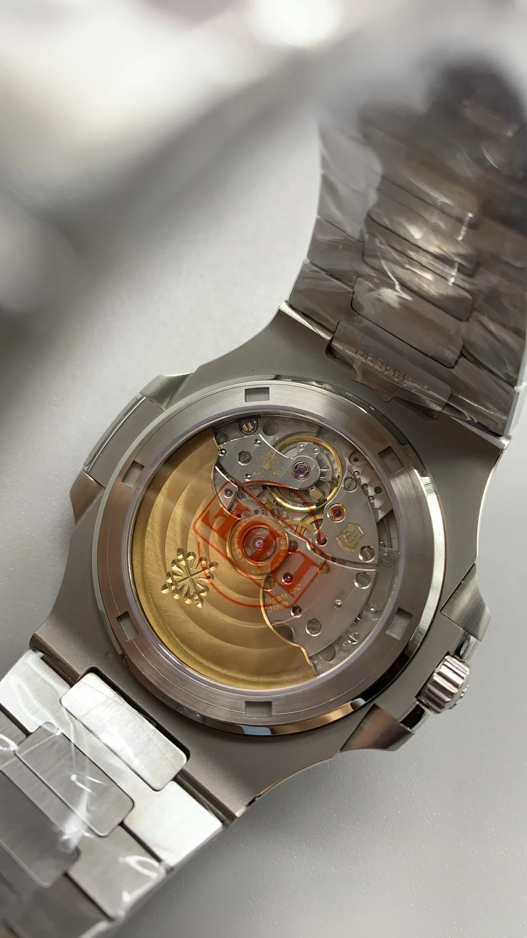 Patek Philippe White Dial 5711 — photographed off the sweep
