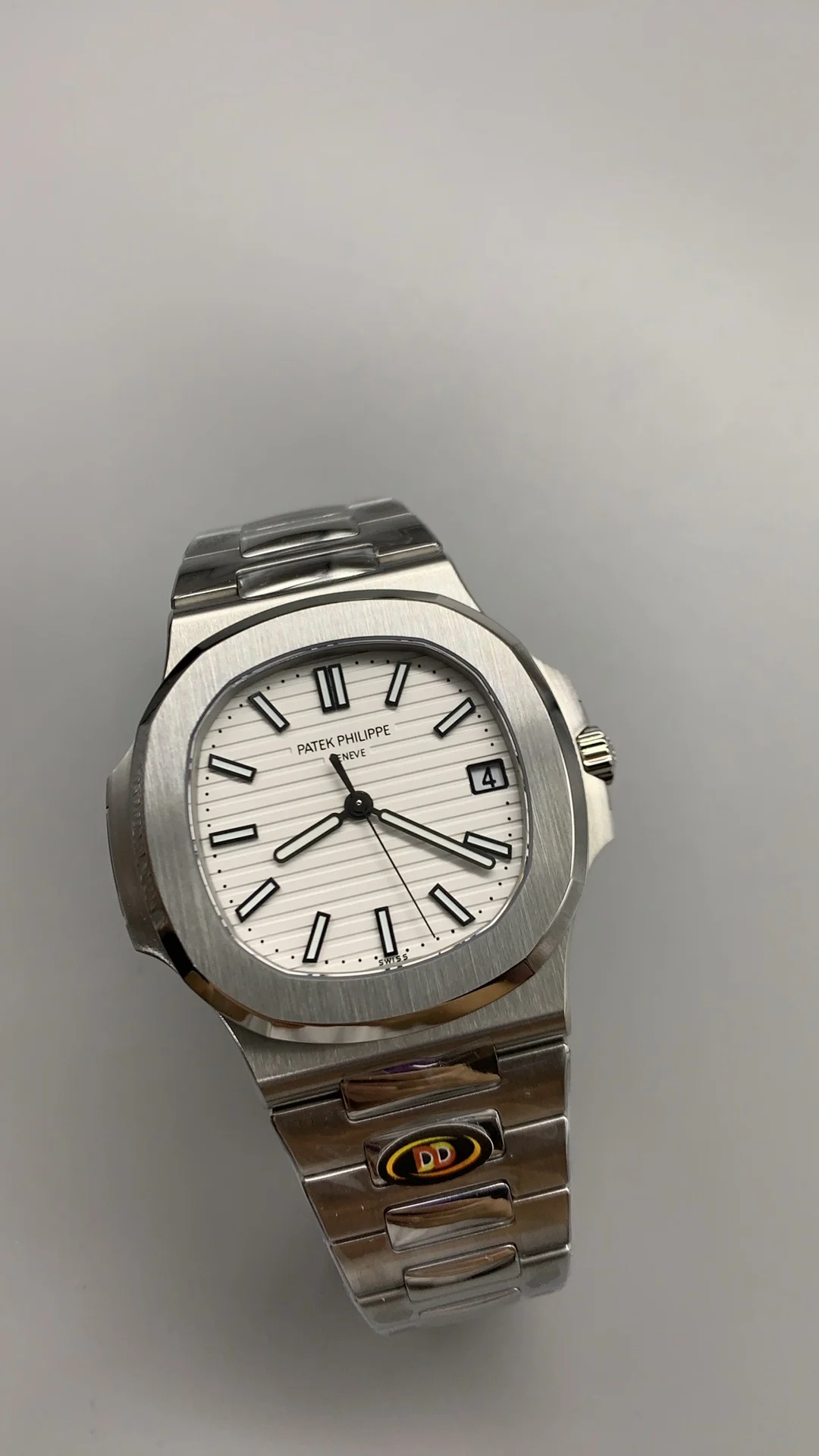 Patek Philippe White Dial 5711 — photographed off the sweep