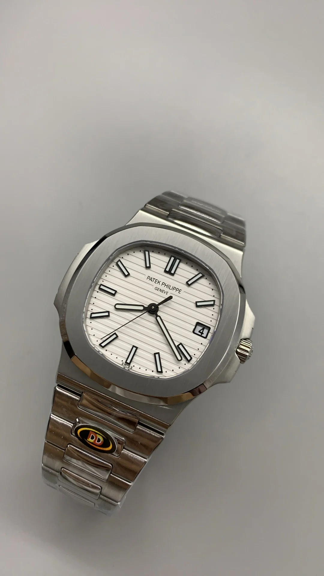 Patek Philippe White Dial 5711 — photographed off the sweep