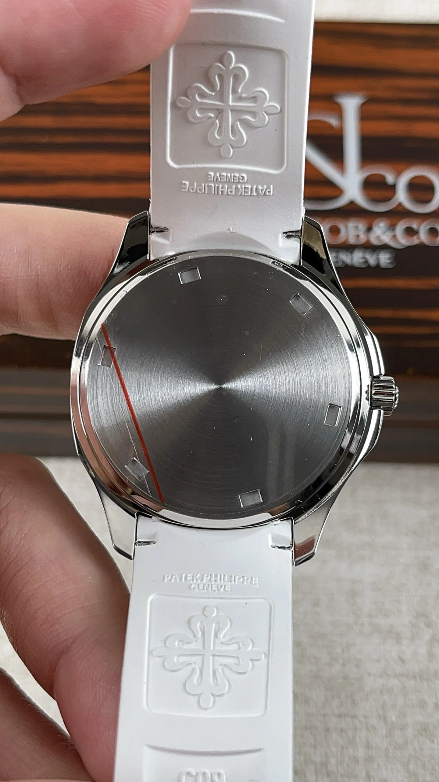 Patek Philippe women's model 5267 collection quartz movement — photographed off the sweep