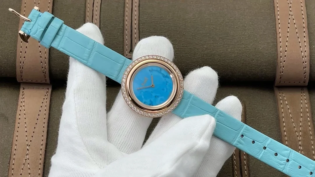 Piaget Rose Gold Silver Dial Diamond-Set 34mm