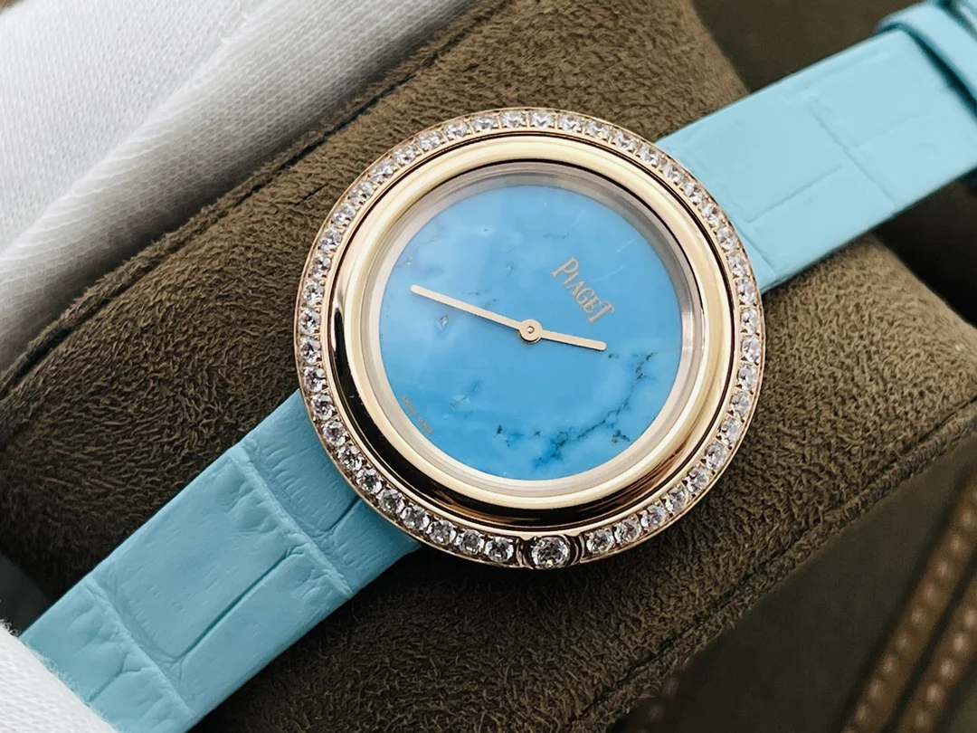 Piaget Rose Gold Silver Dial Diamond-Set 34mm — photographed off the sweep