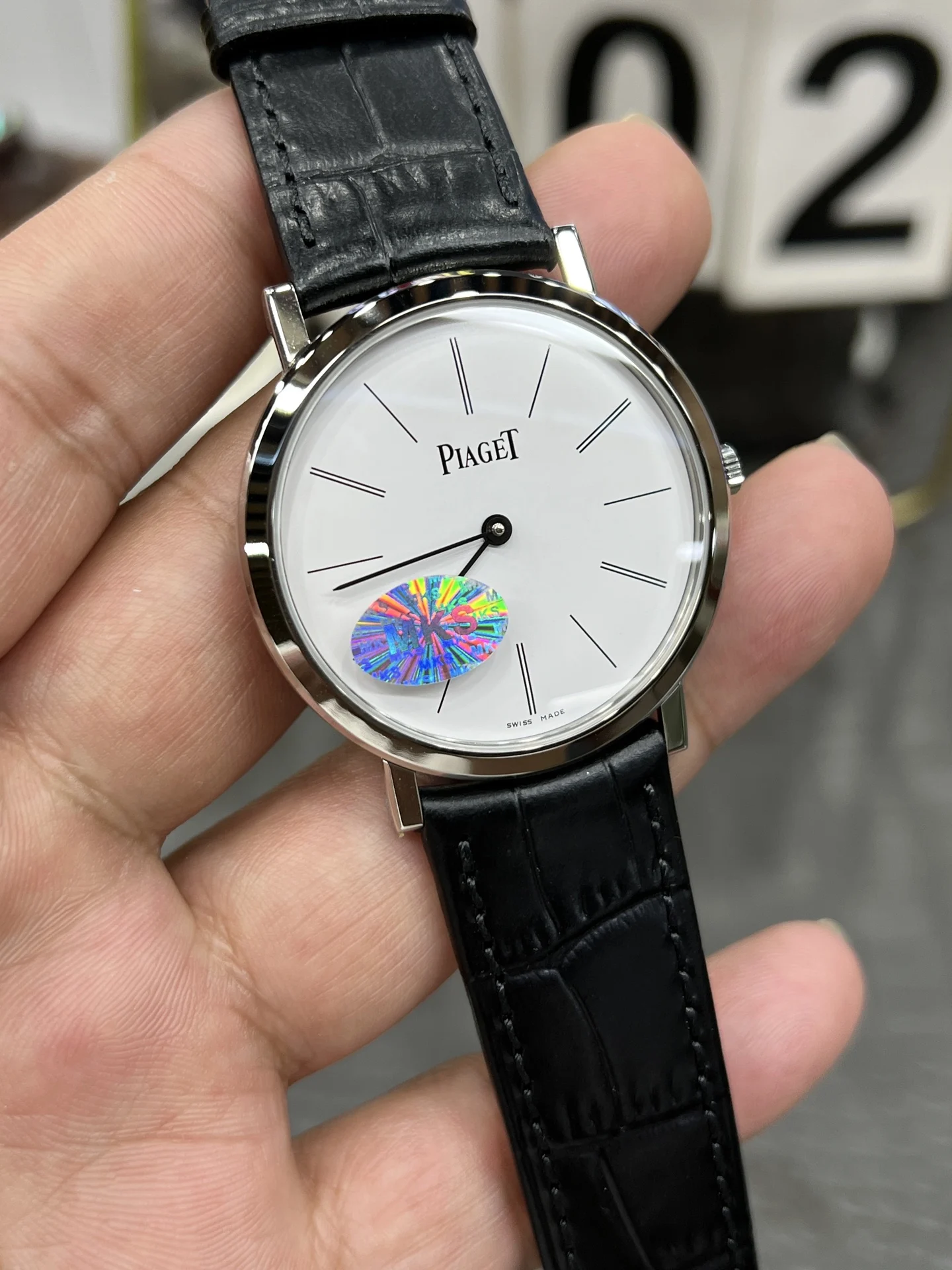 Piaget ultra-thin watch — photographed off the sweep
