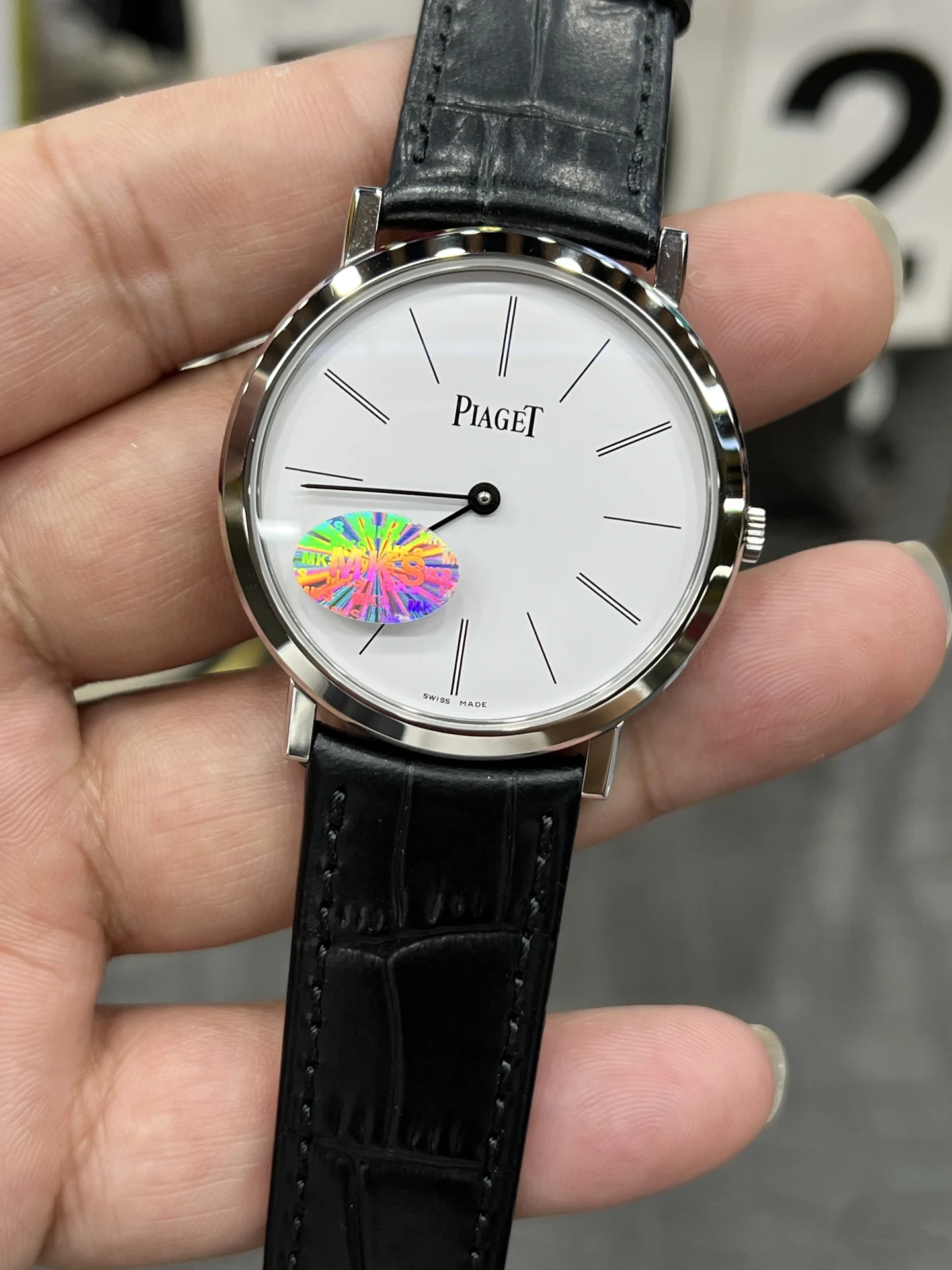 Piaget ultra-thin watch — photographed off the sweep