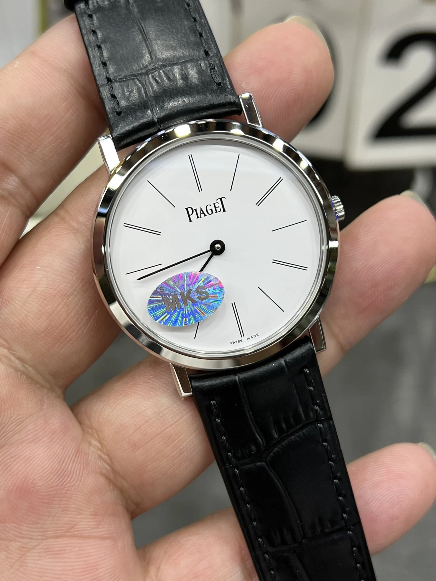 Piaget ultra-thin watch — photographed off the sweep