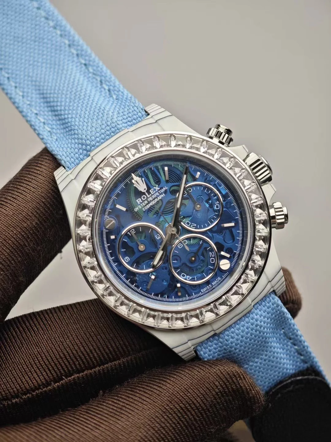 PPM Modified Fiber Blue and White Diamond — photographed off the sweep