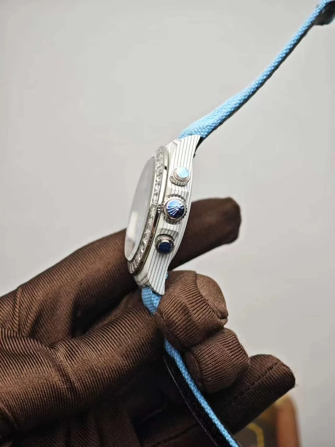 PPM Modified Fiber Blue and White Diamond — photographed off the sweep