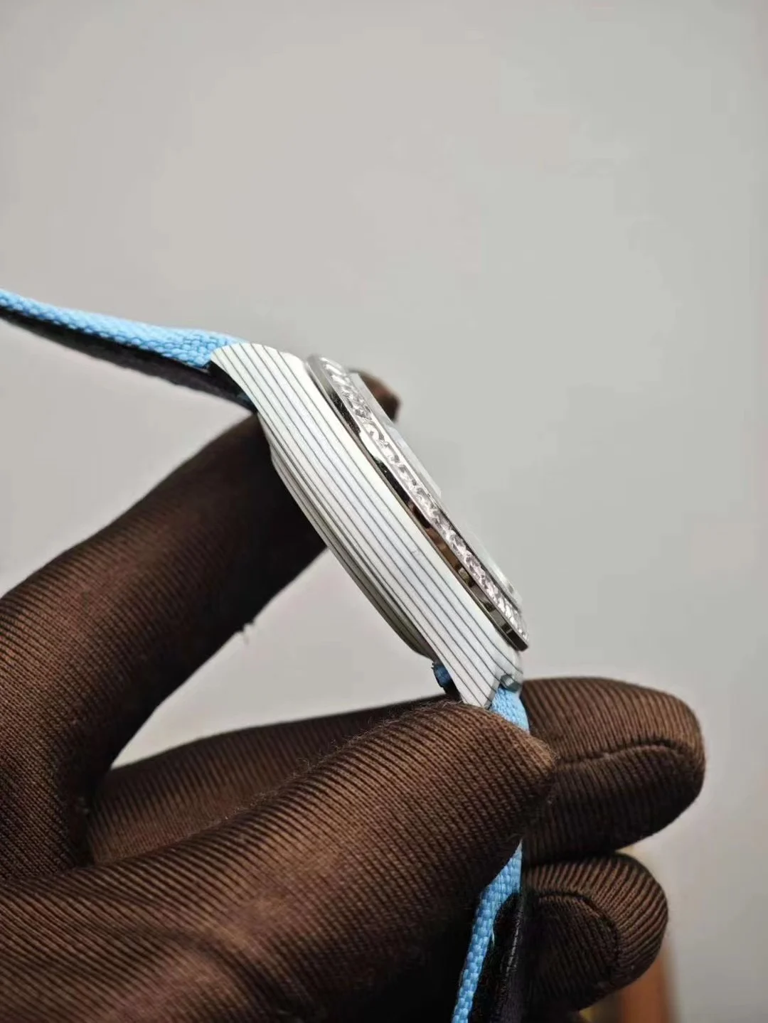 PPM Modified Fiber Blue and White Diamond — photographed off the sweep