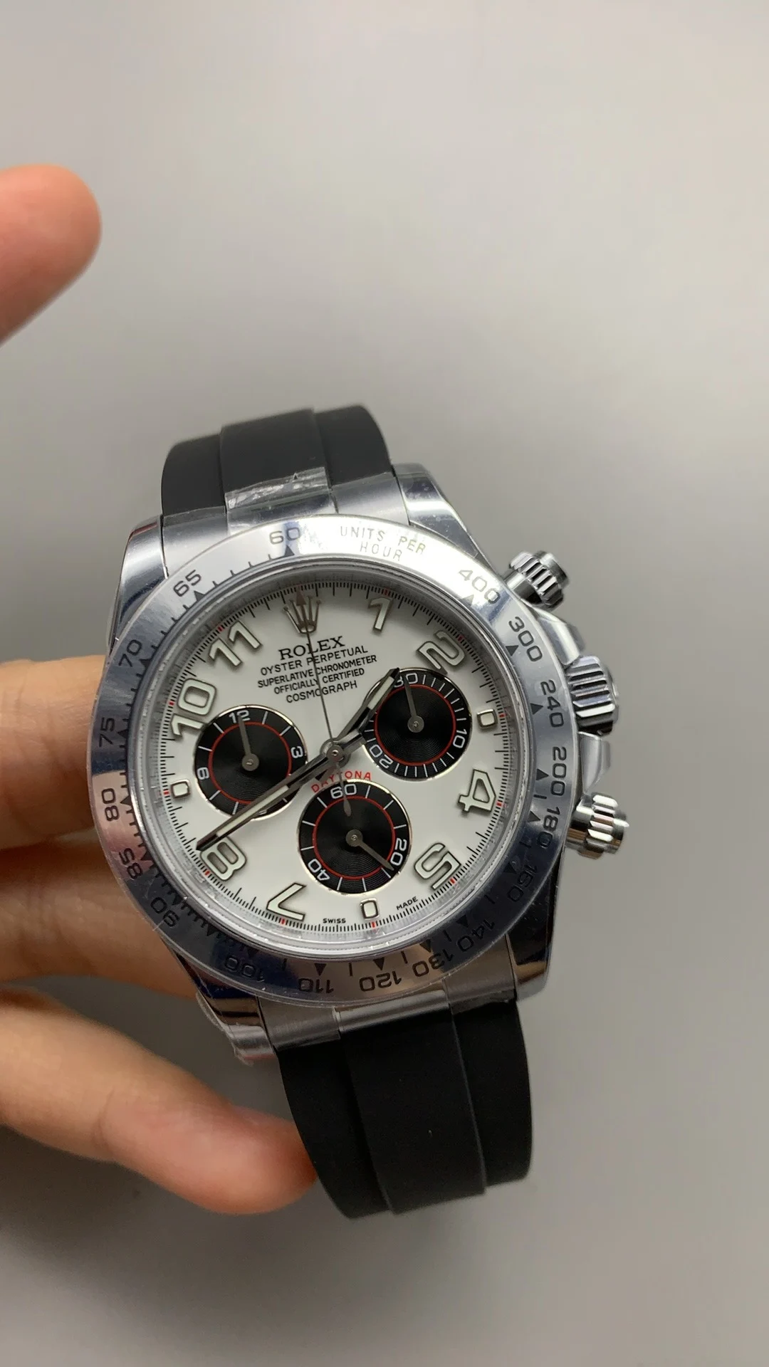 QF, digital Dior, rubber strap model, 4130 — photographed off the sweep