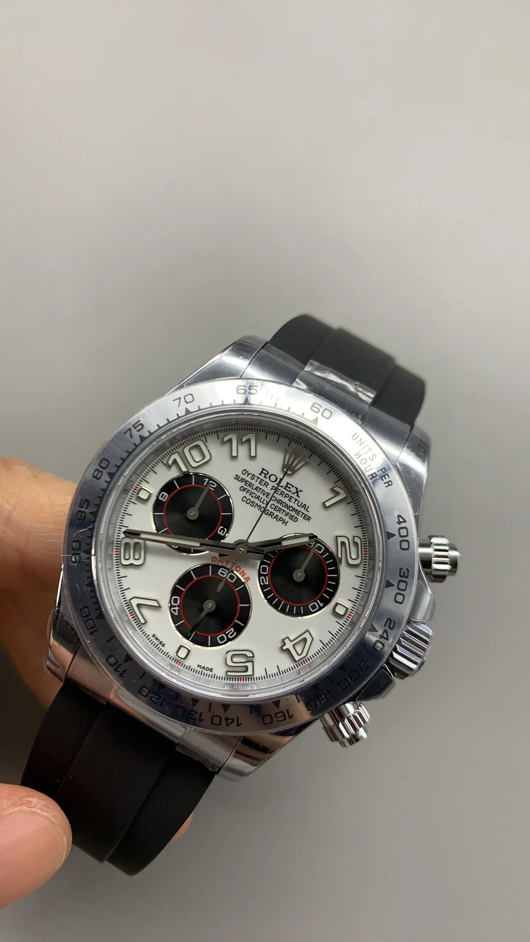 QF, digital Dior, rubber strap model, 4130 — photographed off the sweep